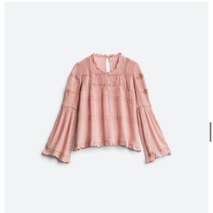 Free People long sleeve pink blouse